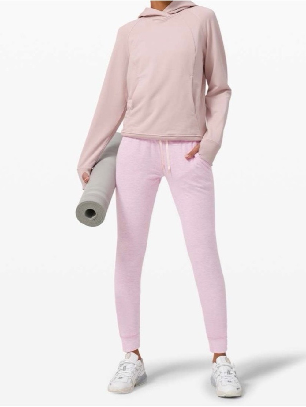 Lululemon Warm Down Jogger Soft Modal Heathered Pink Taupe 8